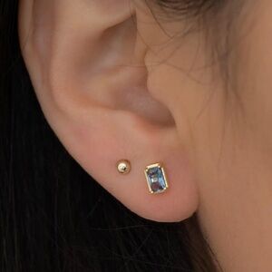 💋Aquamarine Earrings, March Birthstone, Small Stud Earrings *NEW